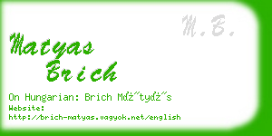 matyas brich business card